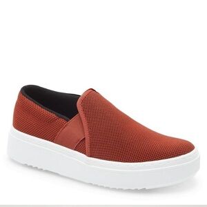 Eileen Fisher Pep Slip On Sneakers Red Textile Upper Size 5.5 Women’s Stretchy